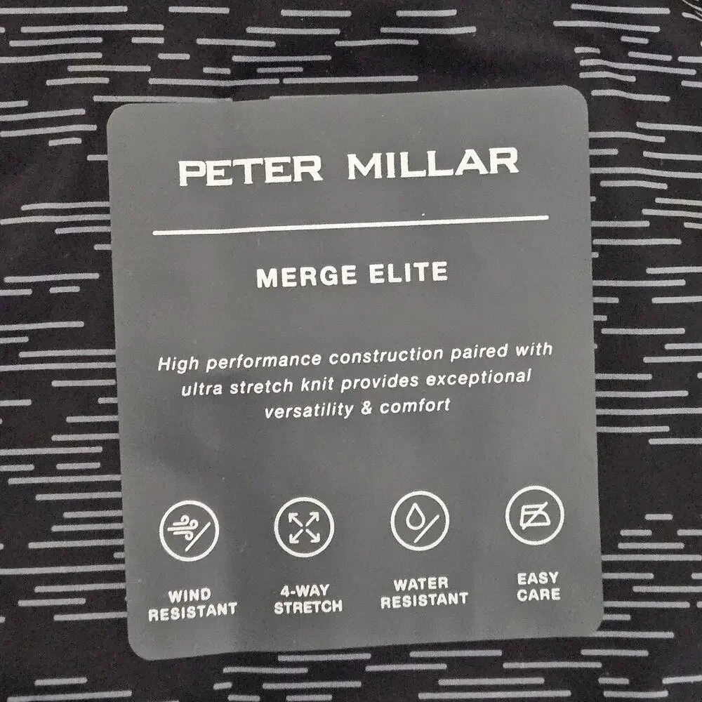 Peter Millar Youth Performance Golf Merge Elite Black Zip-Up‎ Jacket | Large